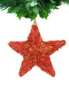 Red christmas star isolated Royalty Free Stock Photo