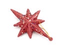 Red Christmas star isolated Royalty Free Stock Photo