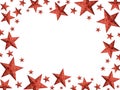 Red Christmas stars frame