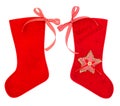 Red christmas stocking for Santas gifts Royalty Free Stock Photo