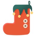 red christmas stocking sock with bells