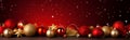 Red Christmas theme poster, copy space Royalty Free Stock Photo