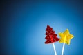 Red Christmas tree and yellow star candy