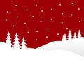 Red Christmas Winter Scene Royalty Free Stock Photo