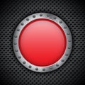 Red chrome button Royalty Free Stock Photo