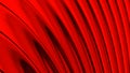 Red chrome metallic background, shiny striped 3D metal abstract background