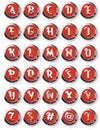 Red Chrome Round Buttons Chrome Alphabet Royalty Free Stock Photo