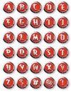 Red Chrome Round Buttons Chrome Alphabet