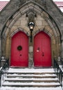 Red church door Royalty Free Stock Photo
