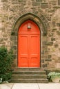 Red Church Door and Steps Royalty Free Stock Photo