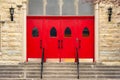 Red church doors Royalty Free Stock Photo