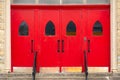 Red church doors Royalty Free Stock Photo