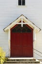 Red church entrance door Royalty Free Stock Photo