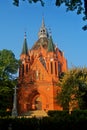Red Church in Postorna Royalty Free Stock Photo