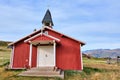Red church in Brattahlid - First Norse Settlement in Qassiarssuk, Greenland