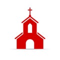 Red church vector sign Royalty Free Stock Photo