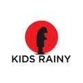 Kids Rainy with Red Circle