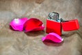 Red cigarette lighter Royalty Free Stock Photo