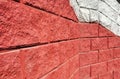 Red cinderblock wall background texture