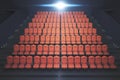 Red cinema chairs front