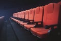 Red cinema chairs seats Royalty Free Stock Photo