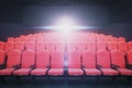 Red cinema seats front Royalty Free Stock Photo