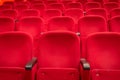 Red cinema or theatere seats