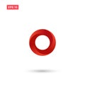 Red circle abstract logo design isolated