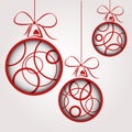 Red circle christmas balls