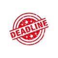 Red Circle Grunge Deadline Stamp Illustration Template Vector