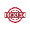 Red Circle Grunge Deadline Stamp Illustration Template Vector