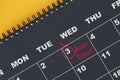 Red circle mark on the calendar at 3 for reminder of Audit Today. Royalty Free Stock Photo