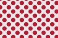 Red circle polka dot on gray background