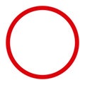 Red circle. Prohibit symbol. Empty road sign