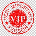 Red Circle Rubber Stamp Effect : VIP, Very Important Person Royalty Free Stock Photo