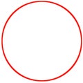 Red round shape frame isolated on white background