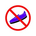 Sign No Shoes Vector Illustration