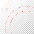 Red Circle Stars Confetti Lines on Transparent Background Royalty Free Stock Photo
