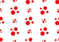 Red circles on a white background. Seamless texture. For gift paper and fabrics Royalty Free Stock Photo