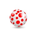 Red circles on white beach ball vector illustration