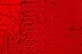Red circuit board texture background of computer motherboard Royalty Free Stock Photo