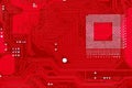 Red circuit board texture background of computer motherboard Royalty Free Stock Photo