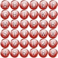Red circular alphabet buttons Royalty Free Stock Photo