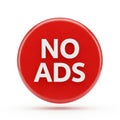 Red Circular Button with White Text NOADS on a White Background no ads advertisement Royalty Free Stock Photo