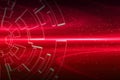 Red circular glow wave. scifi or game background.