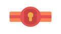 Red circular keyhole, security, access, lock system, vector design Generative AI Royalty Free Stock Photo