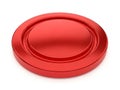 Red circular object isolated on white background Royalty Free Stock Photo