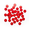 Red circular objects isolated on white background Royalty Free Stock Photo
