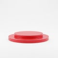 Red circular objects stacked, isolated on white background Royalty Free Stock Photo