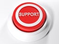 SUPPORT red circular push button - 3D rendering Royalty Free Stock Photo